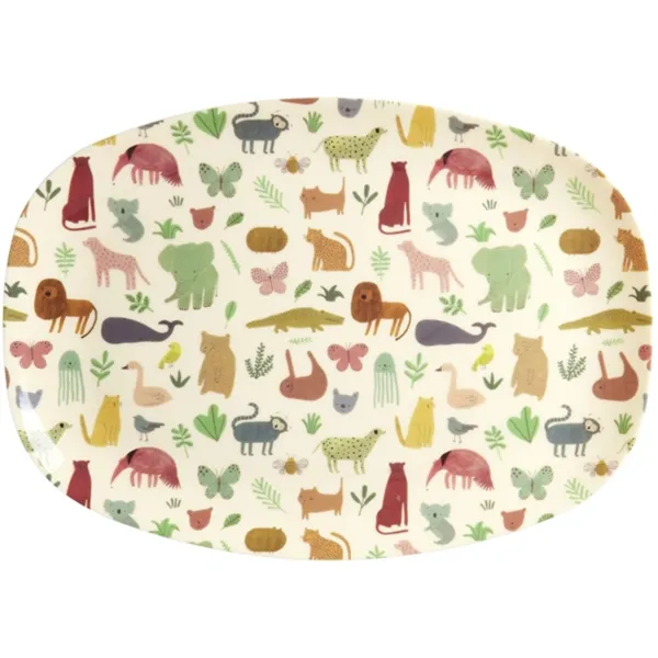 RICE Sweet Jungle Print Melamiinilautanen lapsille