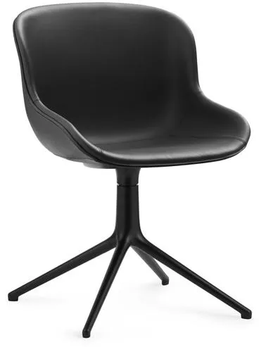Normann Copenhagen Hyg Kääntötuoli Verhoiltu Musta Alumiini/Musta Nahka 41599