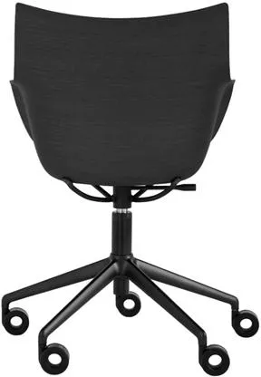 Kartell Q/Wood Toimistotuoli Musta/Musta Puu mustalla verhoilulla