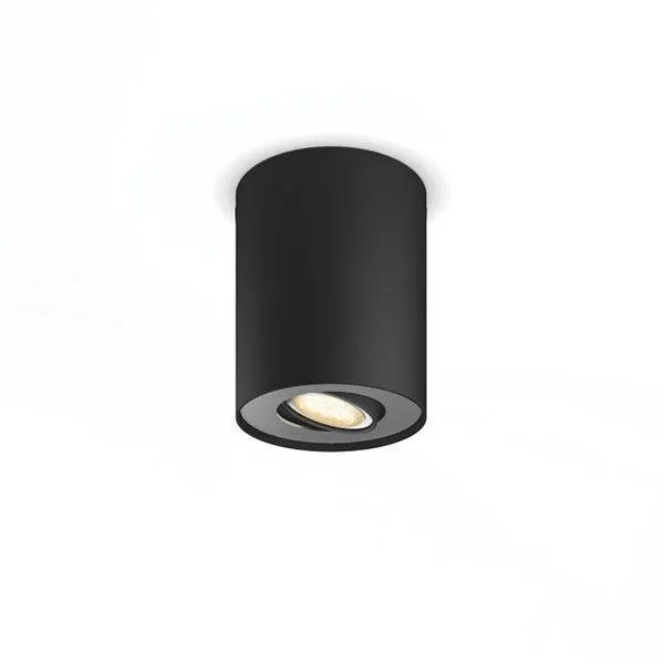 Philips Hue Pillar Single Spot Musta sis. himmennin