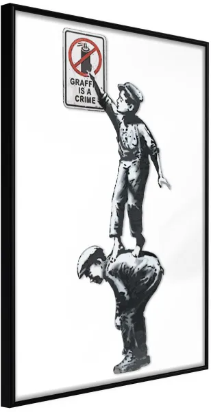 ARTGEIST Juliste kehyksellä - Banksy: Graffiti Is a Crime Musta 30x45