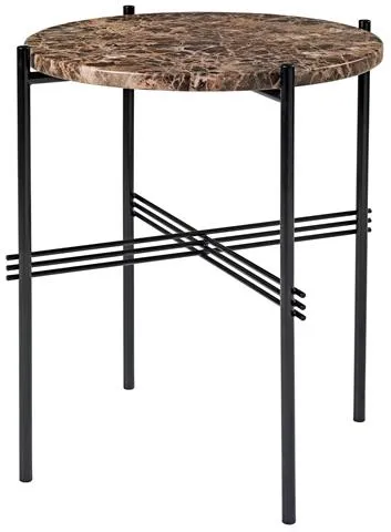 GUBI TS Sivupöytä Pyöreä Ø40 Musta/Ruskea Emperador Marmori