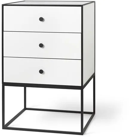 Audo Frame 49 Sivupöytä 3 Laatikkolla Valkoinen