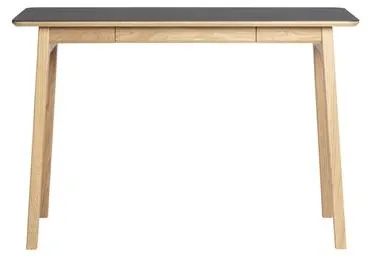 Magnus Olesen Freya Kirjoituspöytä Massiivinen Tammi Lakattu/Musta Linoleumi 4023 Forbo