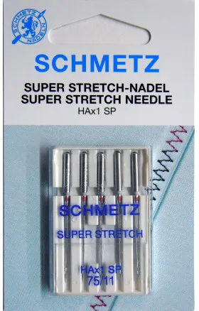 Schmetz Ompelukoneen neulat Super Stretch HAx1SP Koko 75 - 5 kpl
